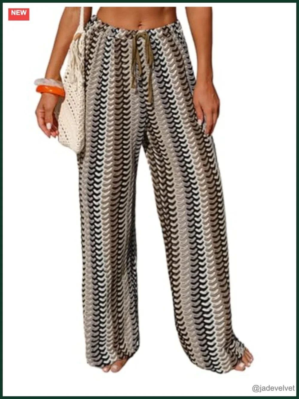 Crochet Drawstring Elastic Boho Beach Cover Up Pants